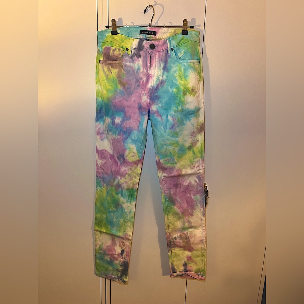 Monfrere Men’s  Tie-Dye Jeans Slim Fit Size 33